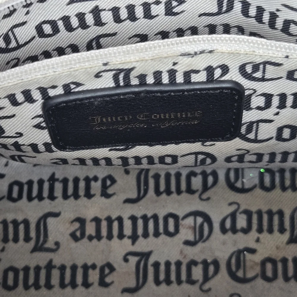 Juicy‎ Couture Speedy Satchel Crossbody Black Embossed bag Pink Heart